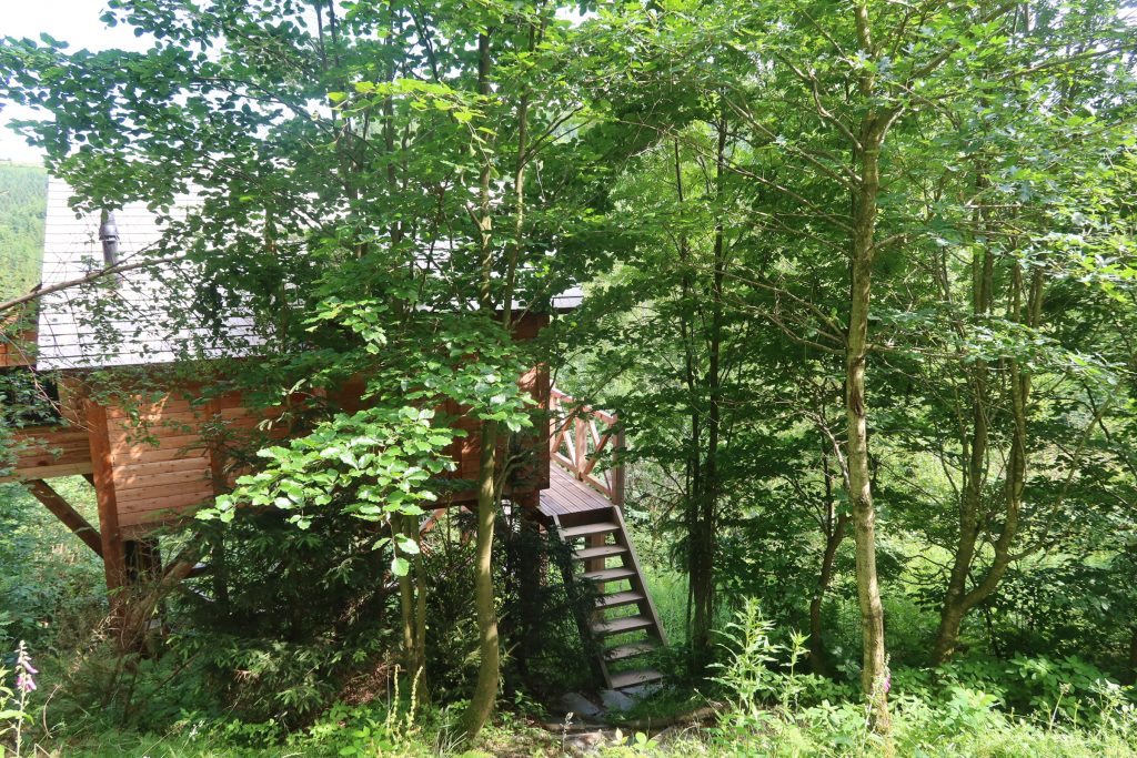 Holzhaus in Bergwäldern